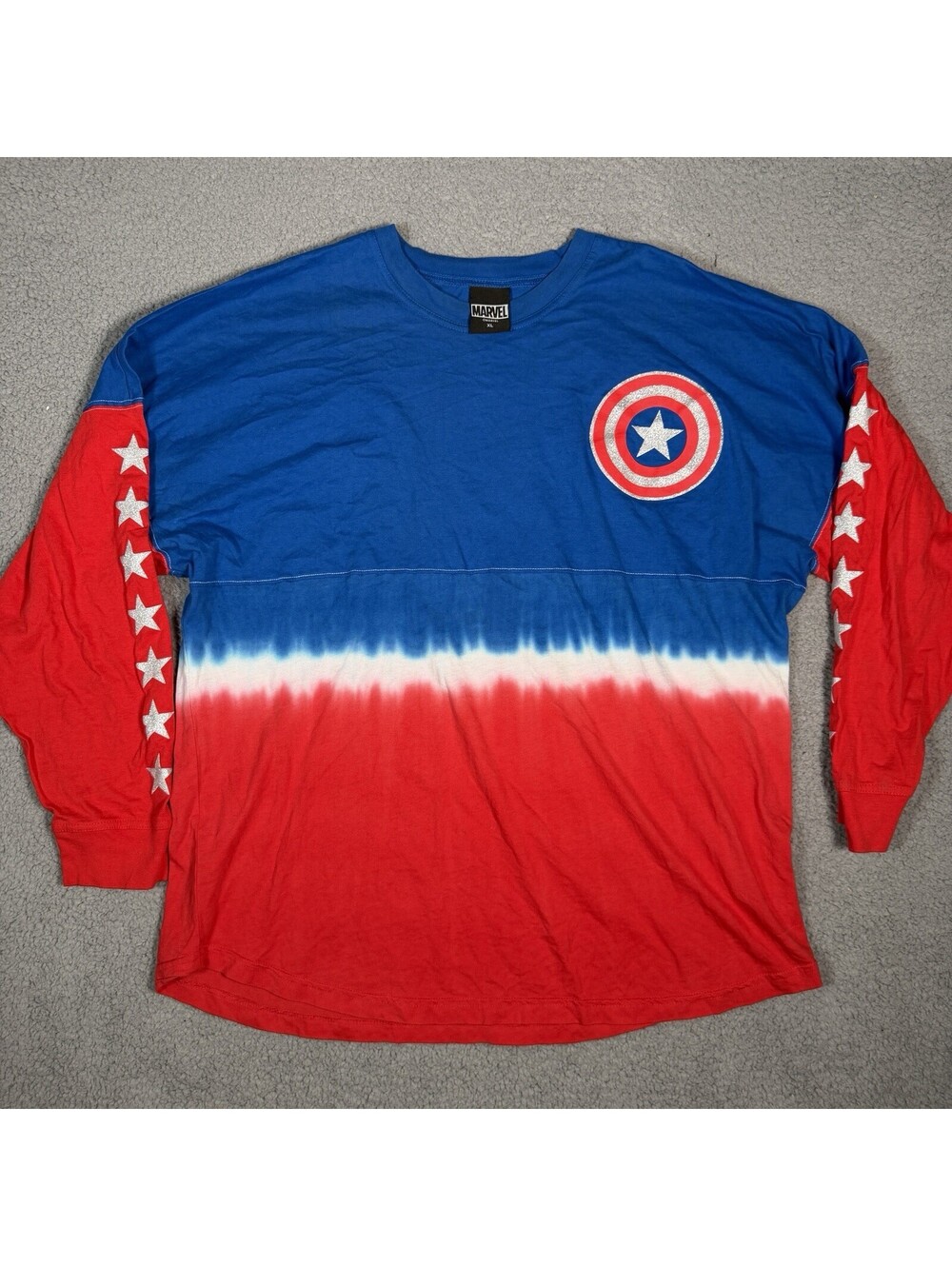 Marvel Shirt XL Universal Studios Captain America Legendary Spirit Jersey Spell